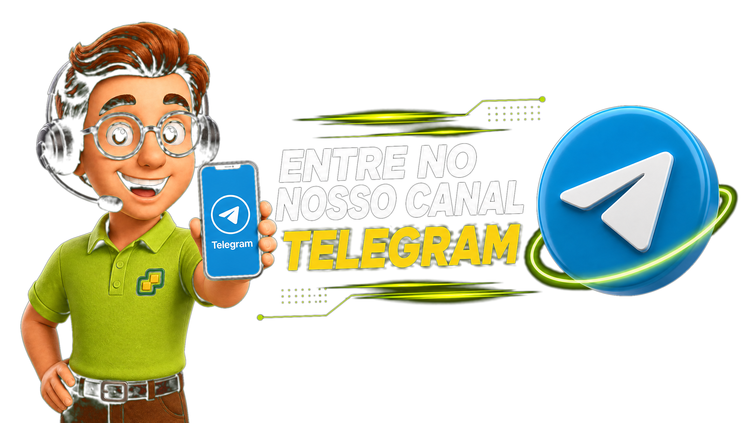 Banner do canal oficial da loja no Telegram
